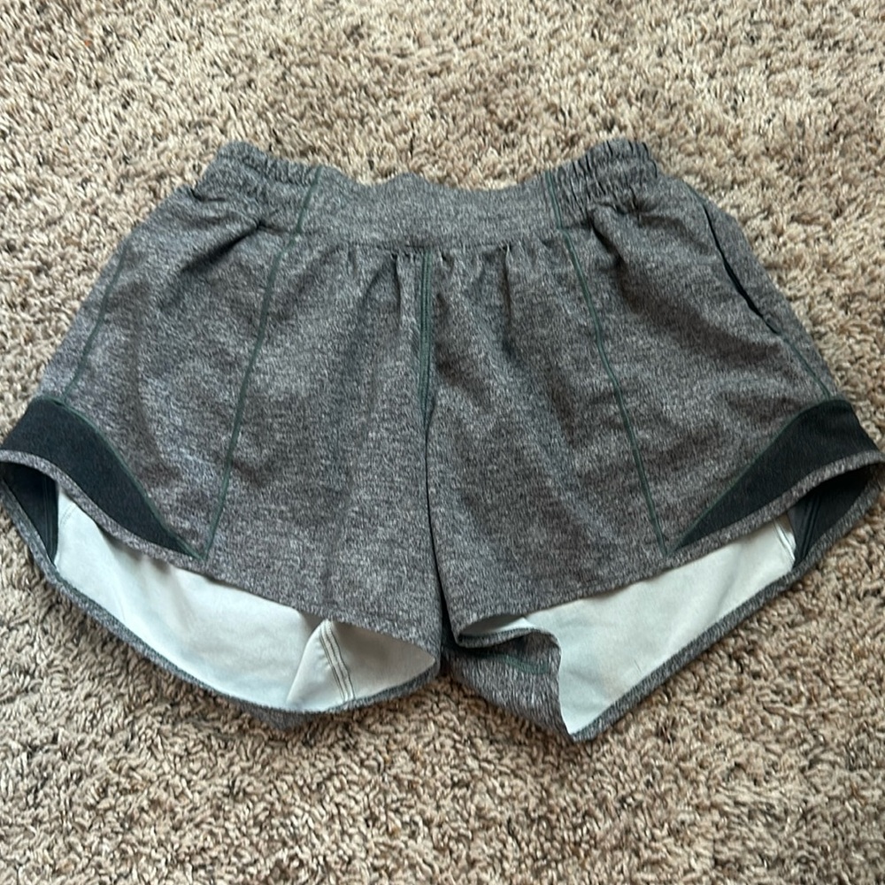 Lululemon grey hotty hot shorts, 4 inch